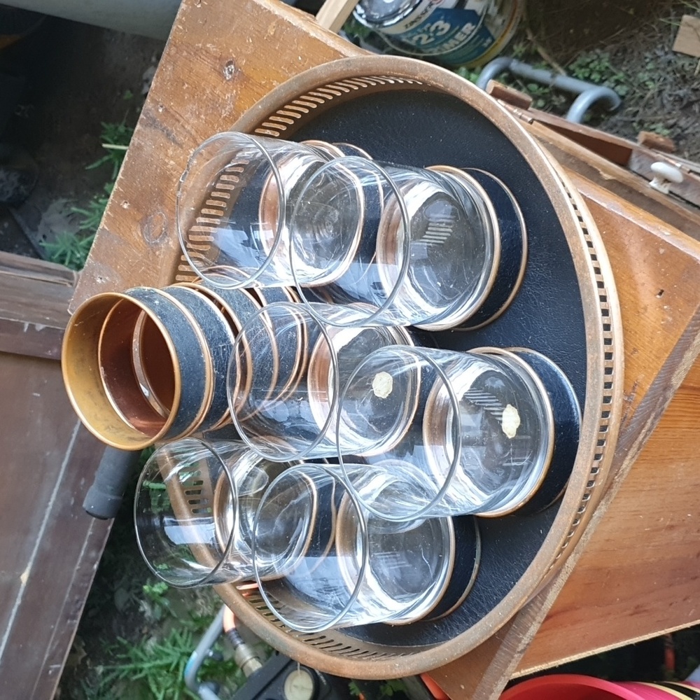 True Vintage Genuine Copper bar tray set 20 piece set